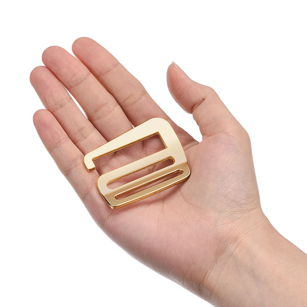 1.5" Webbing Release G Hook Buckle Adjuster for Backpack Strap, 2Pcs Gold