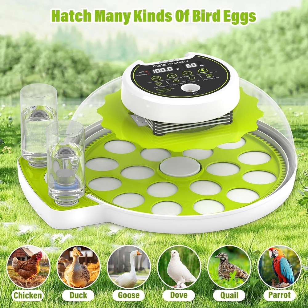 Egg Incubator with Automatic Egg Turning and Humidity Control 18 Eggs Incubator