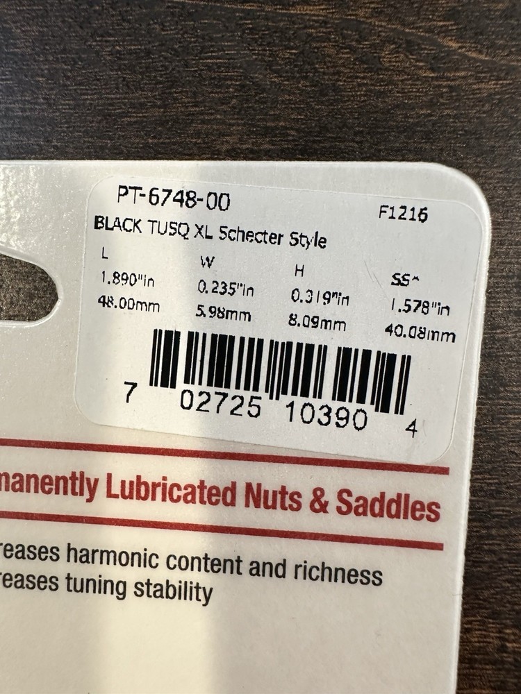 Graph Tech 7-String Nut Compatible with Schecter Black TUSQ XL PT-6748-00