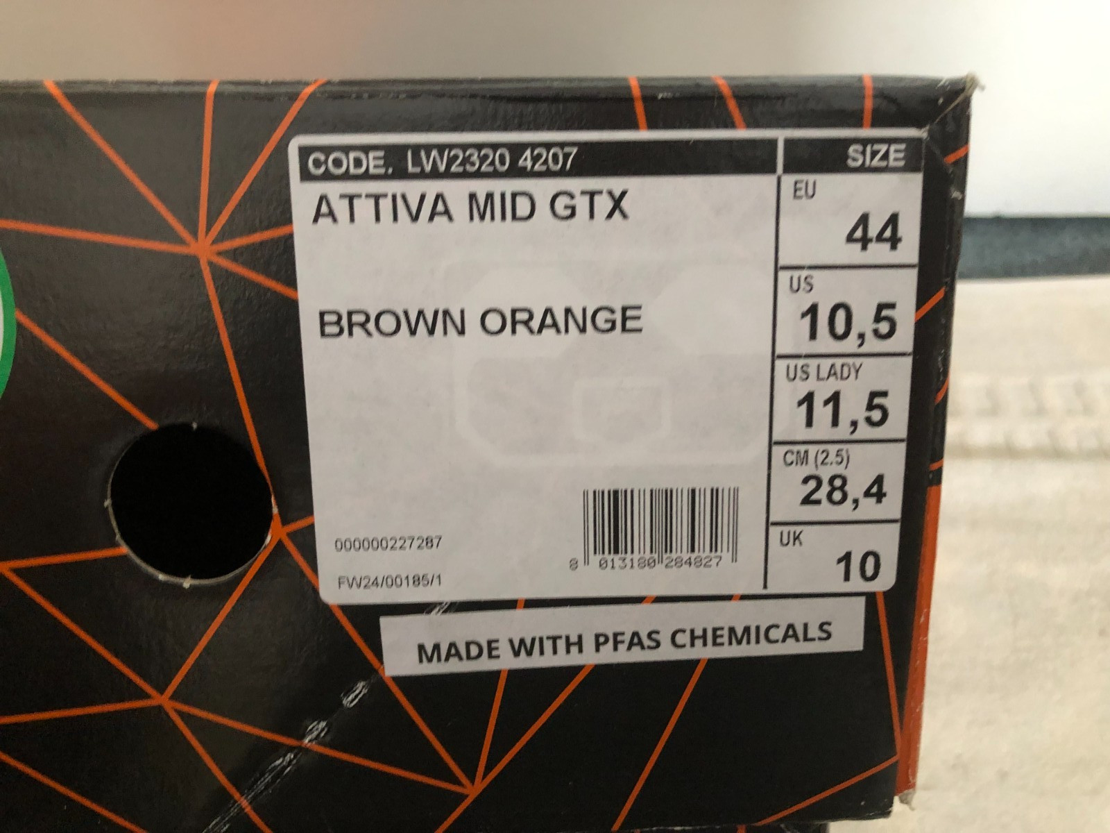 New Crispi Attiva MID GTX Brown Orange Men’s Boots Size 10.5 LW2320 4207