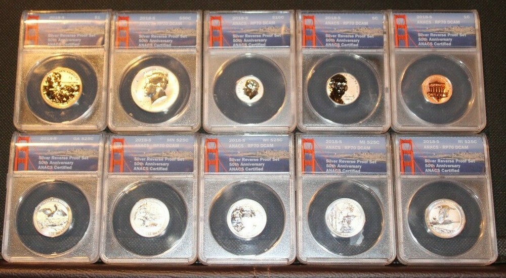 2018-S RP 70 DCAM Silver Reverse Proof 50th Anniversary Set