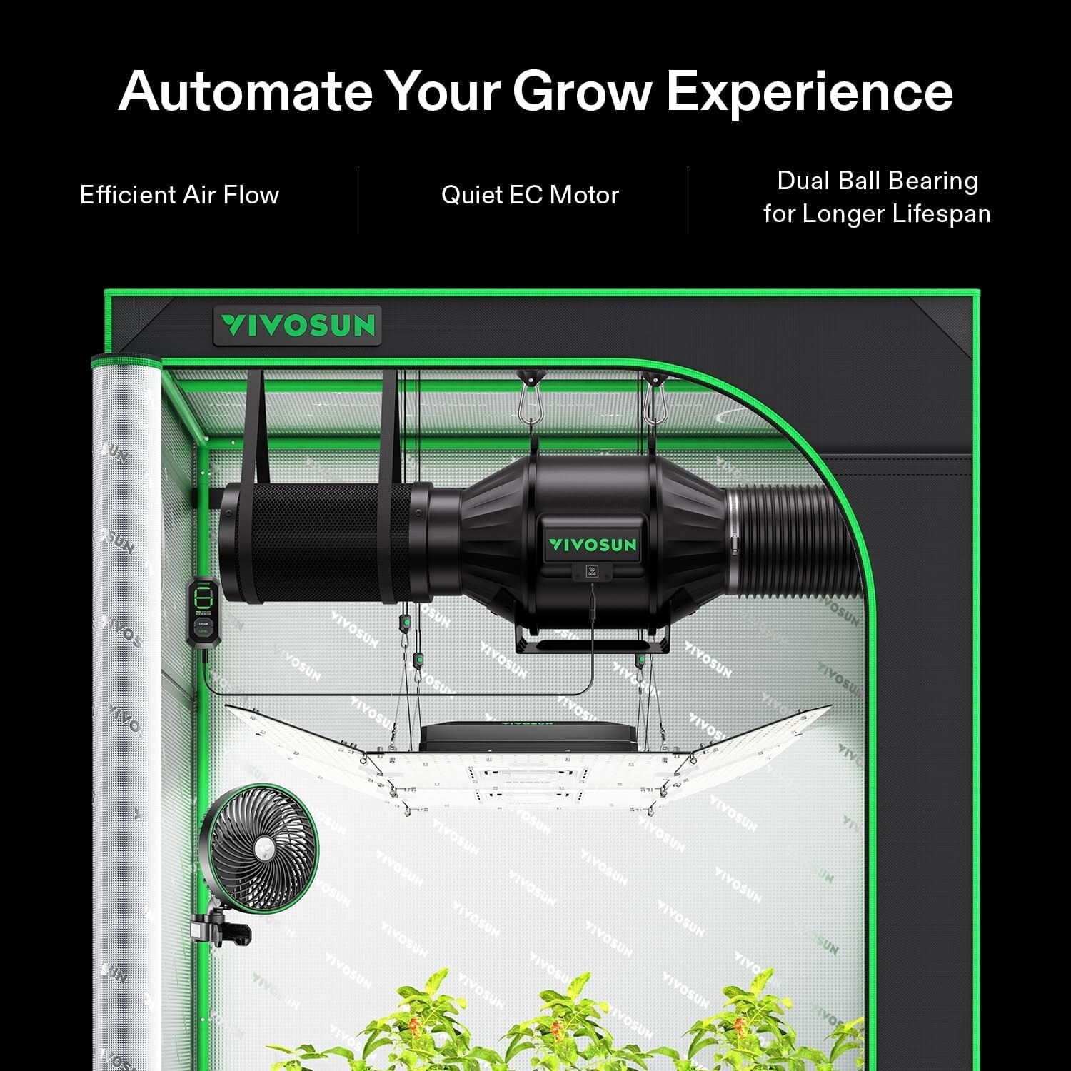 VIVOSUN AeroZesh T4/T6 Inline Duct Fan Smart Ventilation System