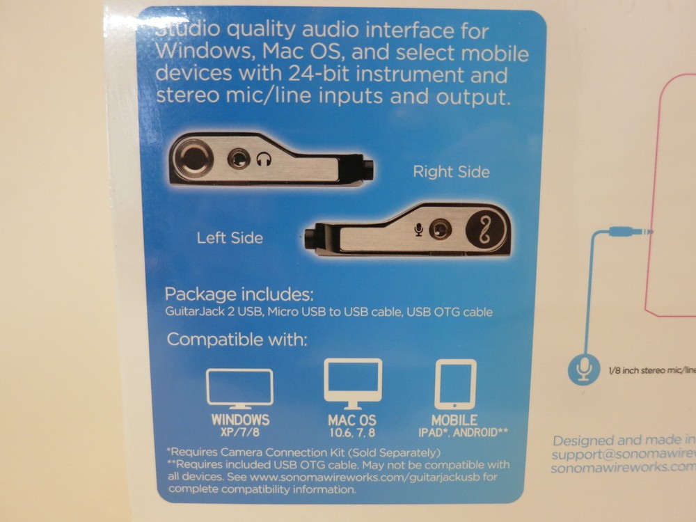 Sonoma Wire Works GJ2USB GuitarJack 2 Multiplatform USB Portable Audio Interface