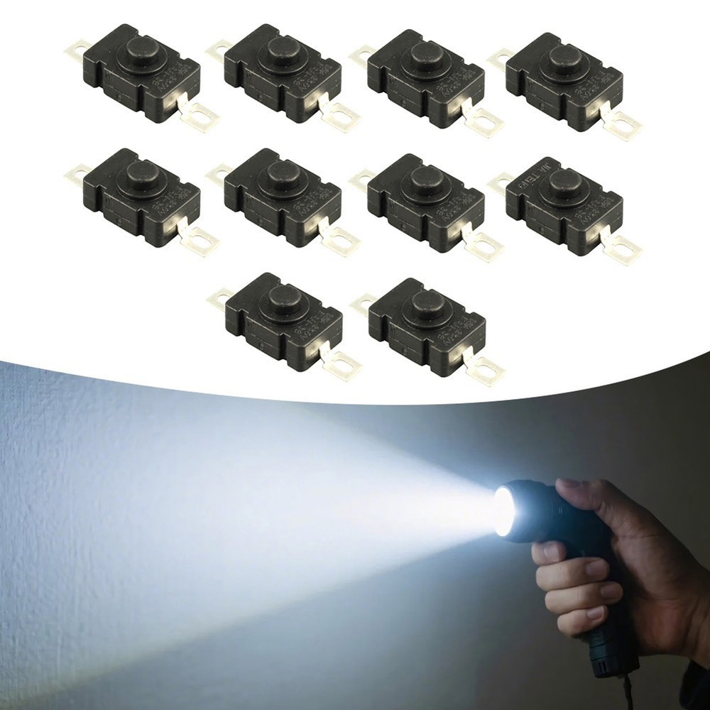 10pcs 1.5A250V Self Locking Push Button Switch KAN28 for Torch 18x12mm