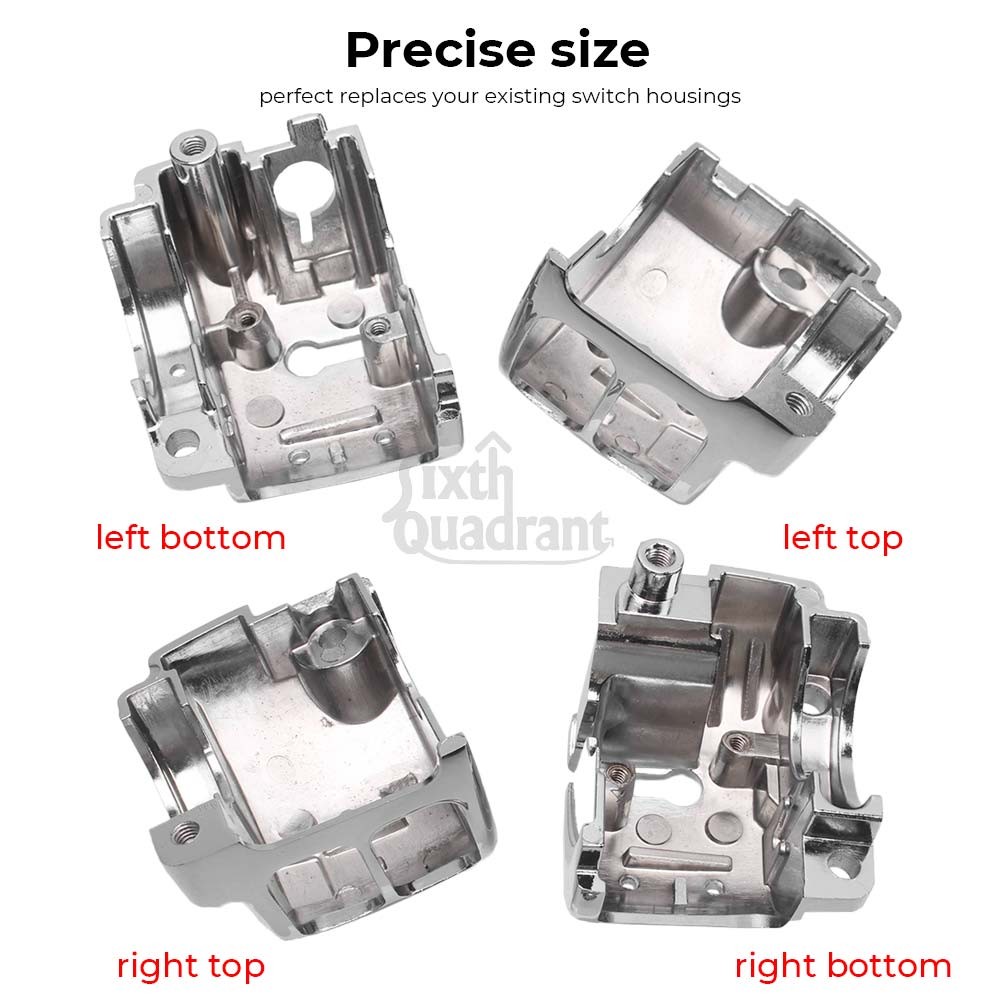 Chrome Hand Control Switch Housing Covers w/6pcs Button Caps For Harley Softail