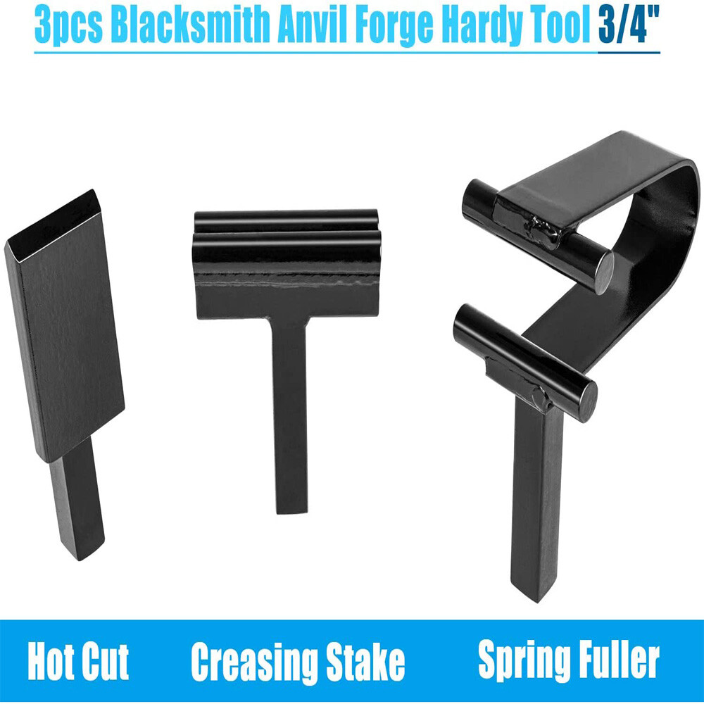 Blacksmith Anvil Forge Hardy Tool 3/4" Hot Cut Creasing Stake Spring Fuller set