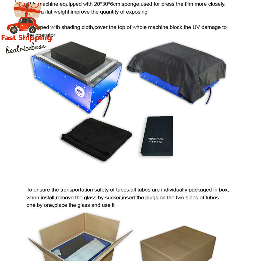 Screen Printing Pad Printing UV Exposure Unit 18"x12"Plate Drying Curing Machine