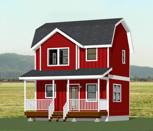 20x16 Tiny House -- PDF Floor Plan -- 537 sq ft -- Model 5