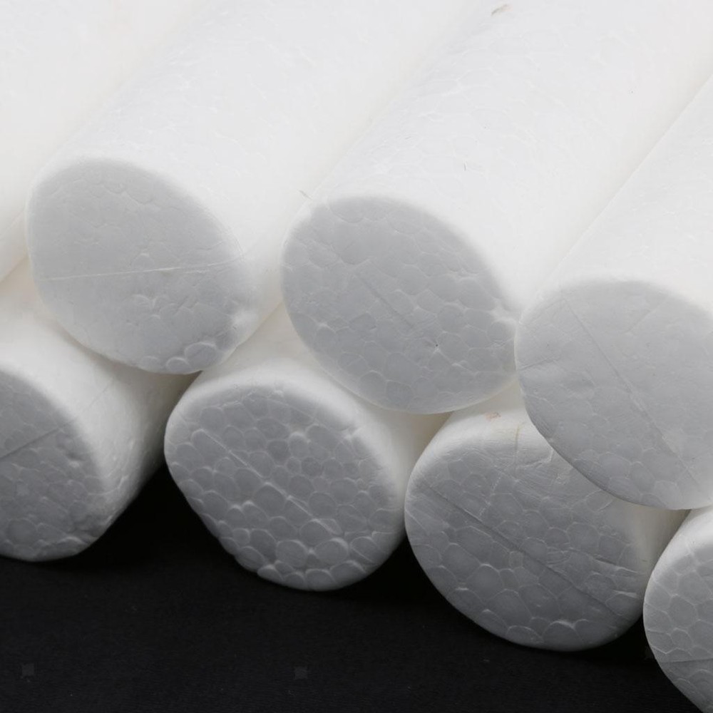 10pcs White Modeling Crafts Polystyrene Foam Cylinder