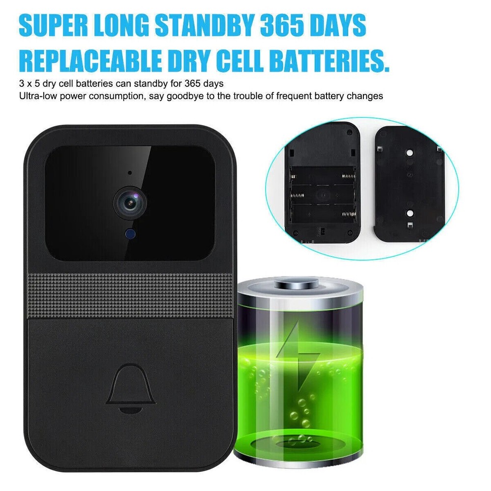 Smart Doorbell with Wireless Intercom WiFi Video Security Camera Night Vision