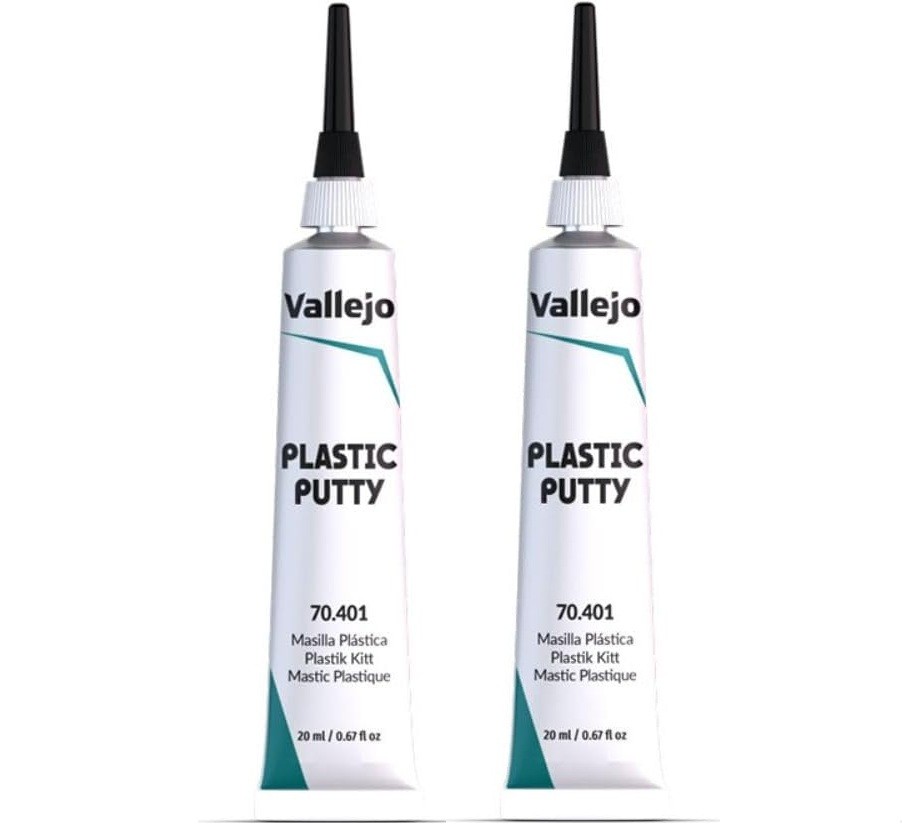 Vallejo Plastic Putty 20ml - 2 Pack | White Model Filler | Smooth Opaque Finish