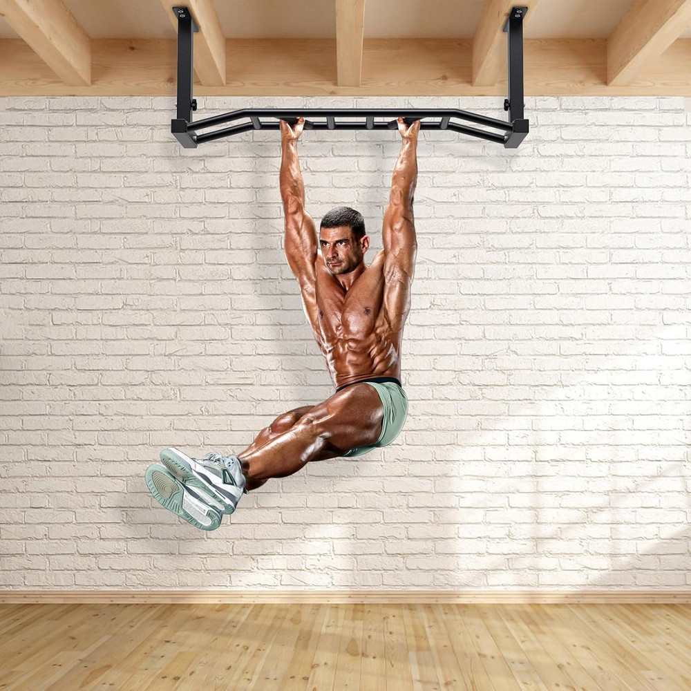 48" Ceiling Mounted Pull up Bar, Heavy Duty Multi-Grip Chin up Bar,Mounted Pullu