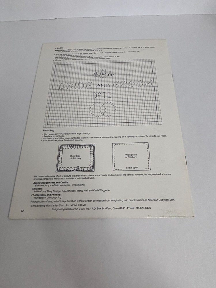 Imaginating Simply Elegant Hardanger Booklet 11 Wedding Embroidery Pattern Guide