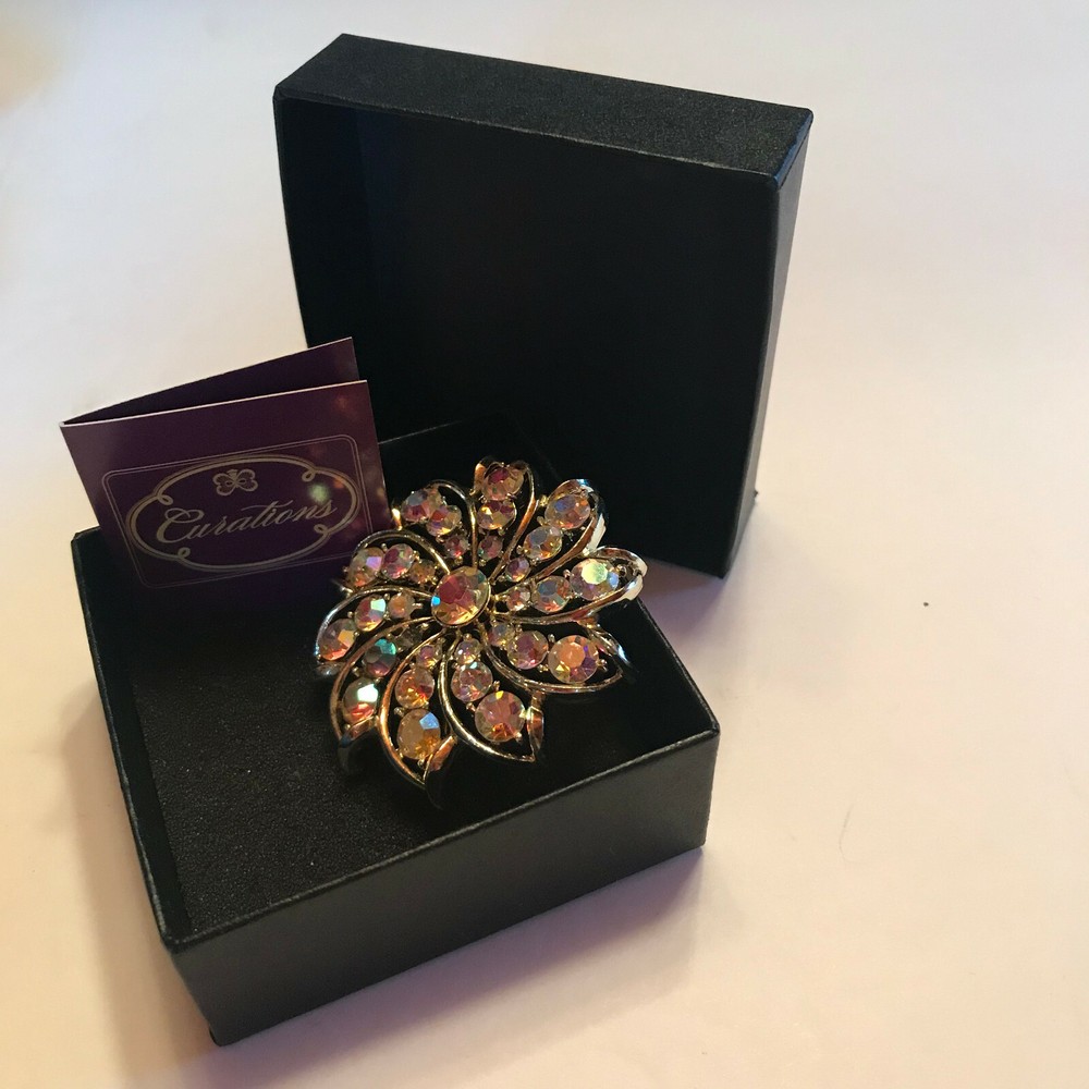 2" Rhinestone curations brooch EXC Condition MP