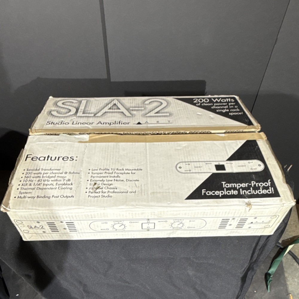 ART SLA-2 Studio Linear 200W Power Amplifier 2-Ch XLR/1/4" Rack Mountable