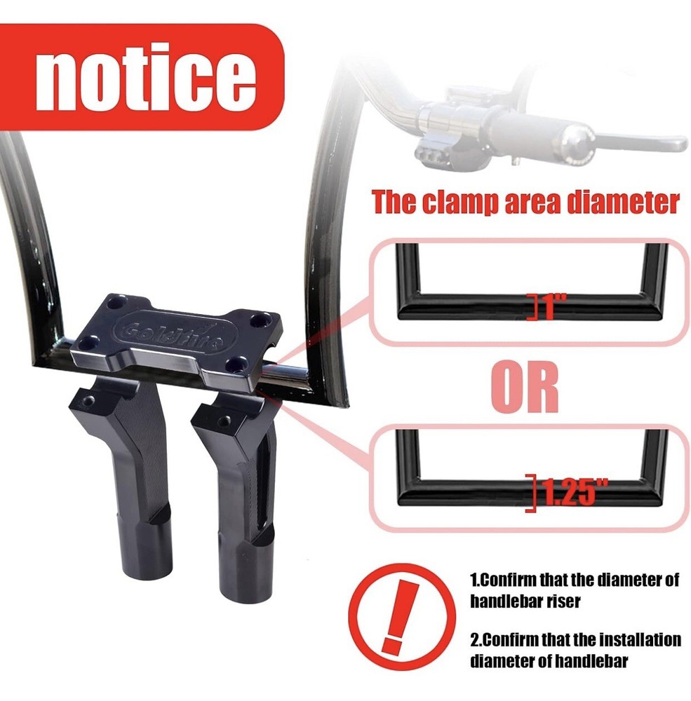 Motorcycle Handlebar Risers Pullback Challenger Risers Fits for H-D 6" Black