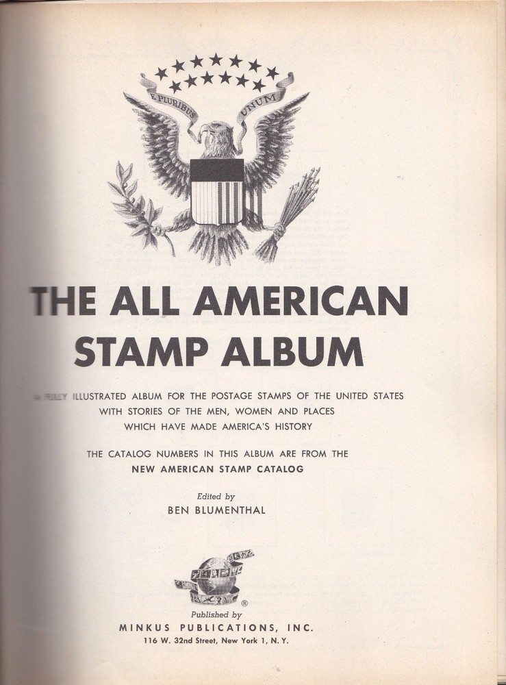 MINKUS ALL AMERICAN STAMP ALBUM - SEE DESCRIPTION - LOOK!