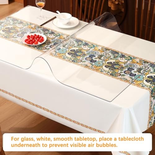 Clear Plastic Dining Table Protector 48" x 22" New Clear Dining Table Protector