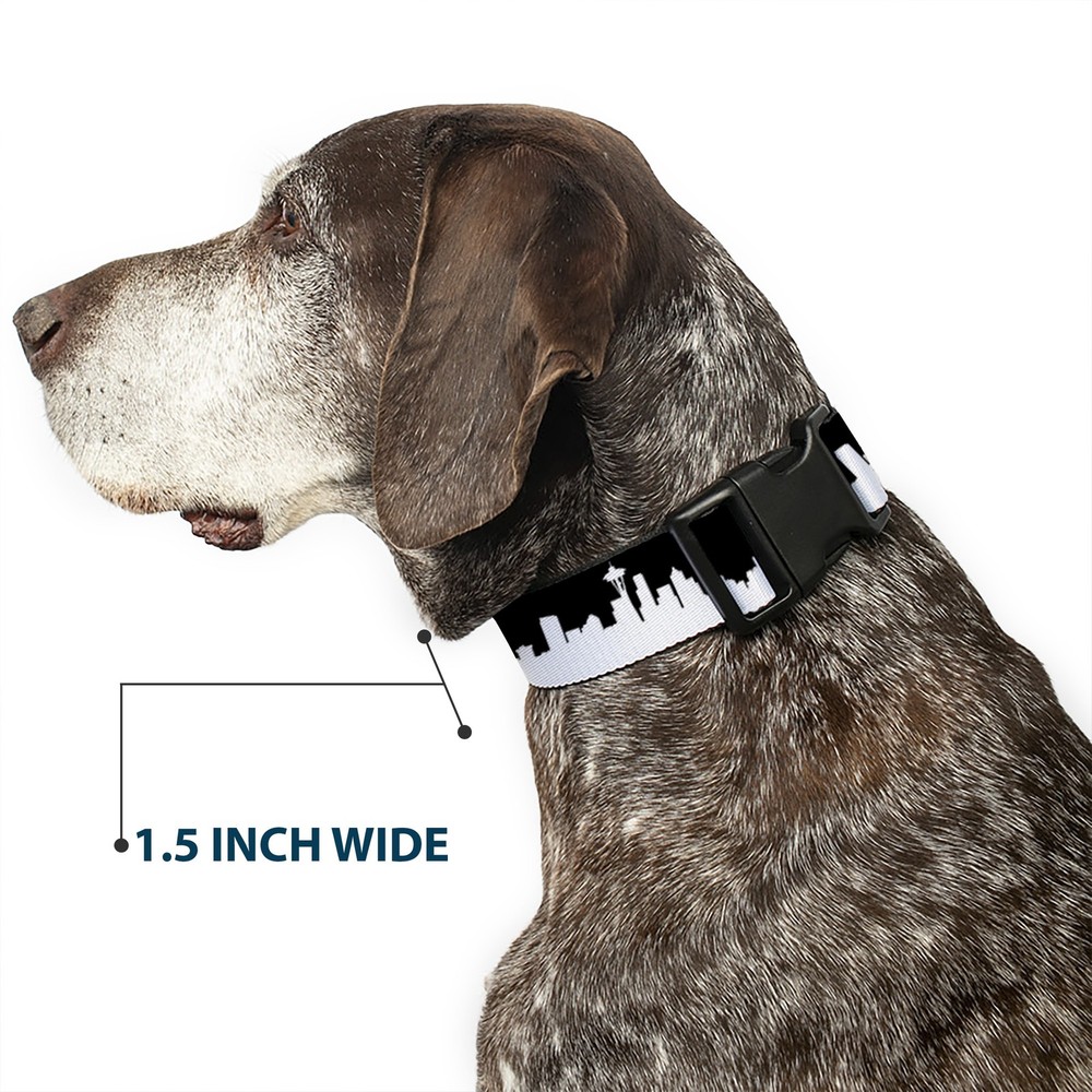 Plastic Clip Collar Seattle Solid Skyline Black/White NARROW-Small 7-8.5"
