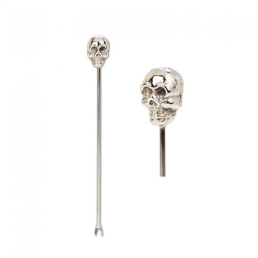 Silver Skull Cocktail Pick