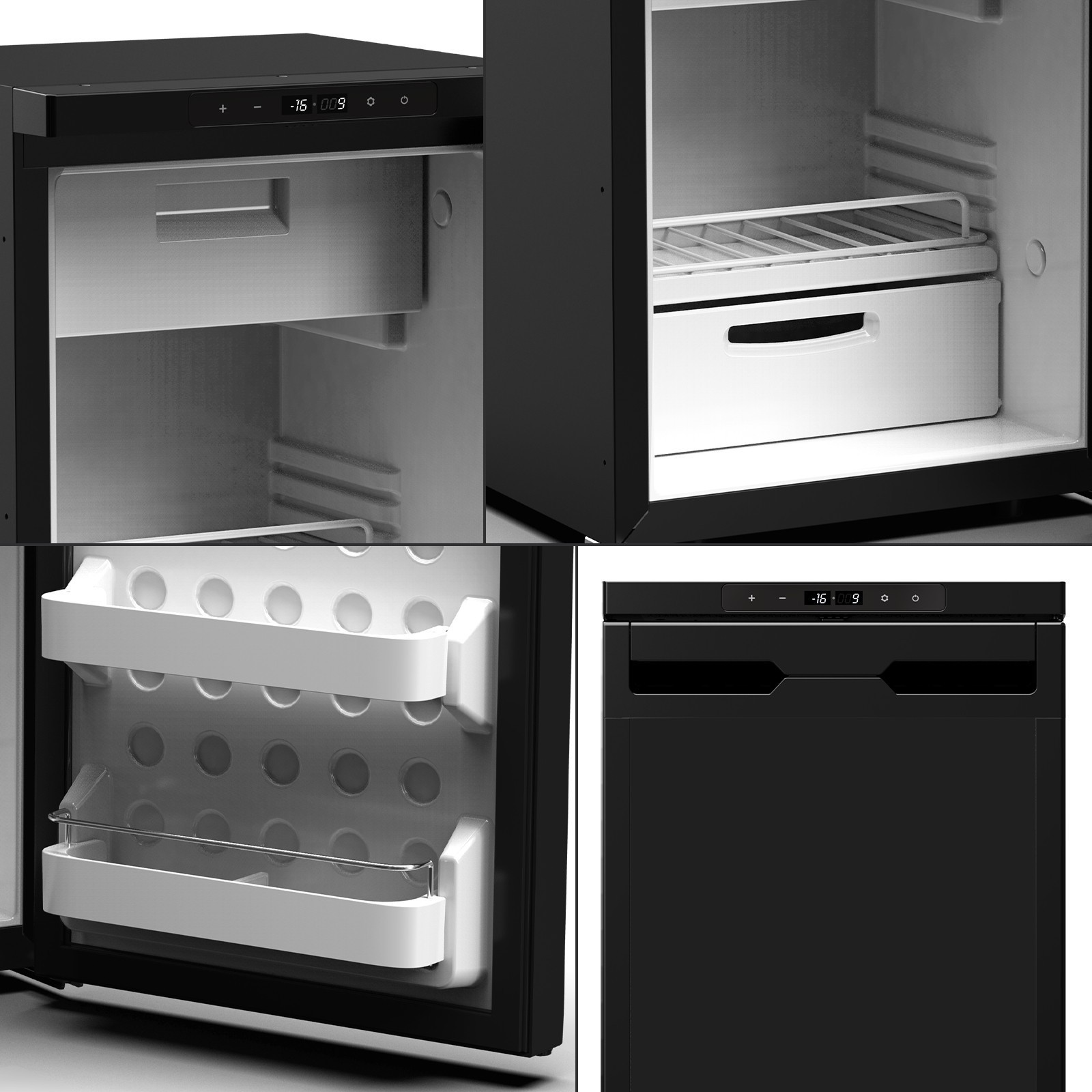 12V/24V 110V APP Camper Refrigerator Truck RV Refrigerator with Freezer 1.4cu ft