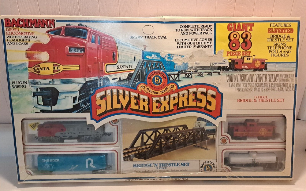 Bachmann "SILVER EXPRESS" Electric HO Train Set 83 PC
