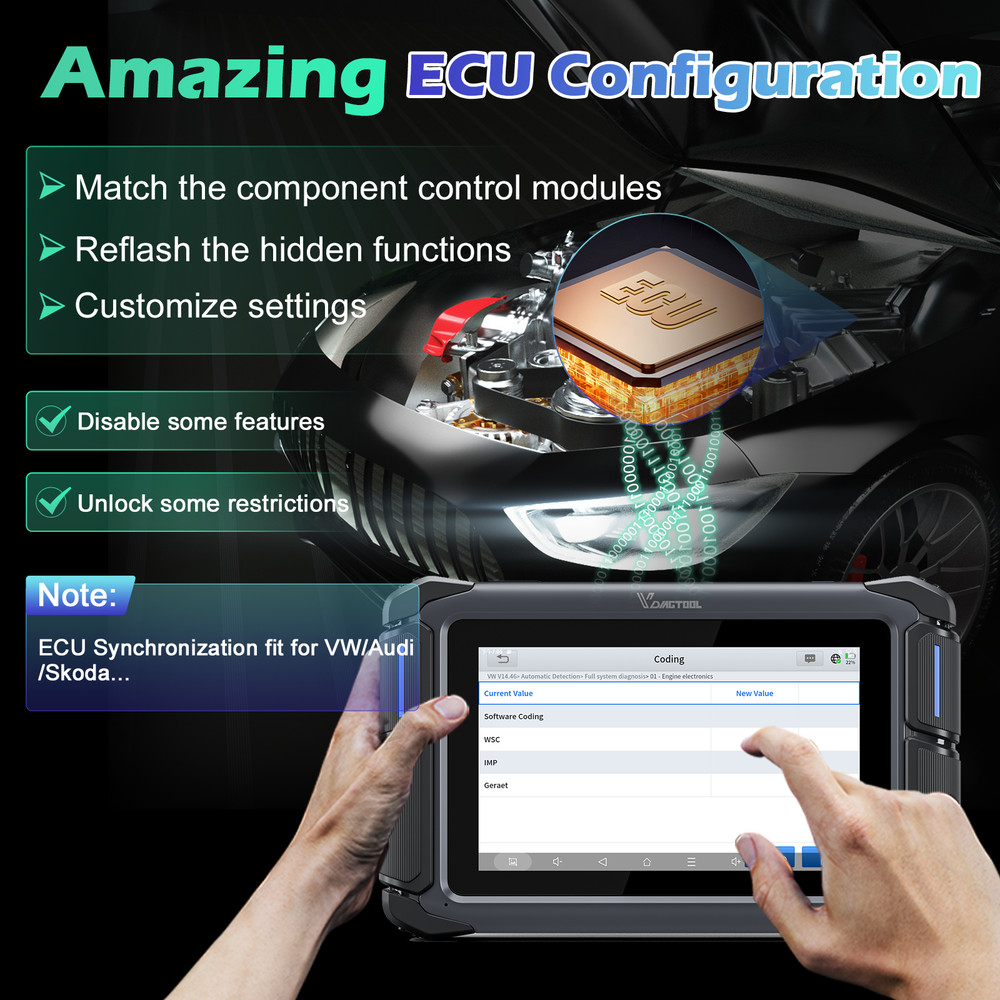 VDIAGTOOL VD70 All System Diagnostic Scanner Bidirectional Tool Configuration