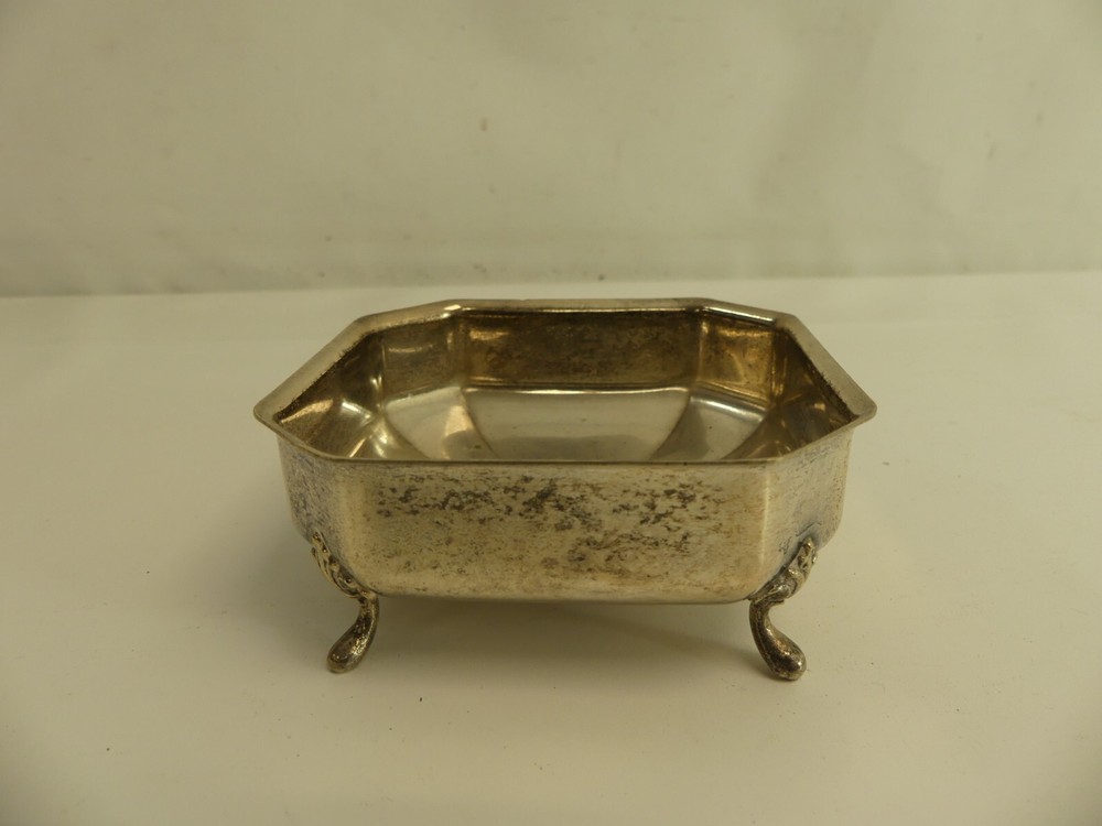 (ref288BN) Unusual antique silver plated square dish