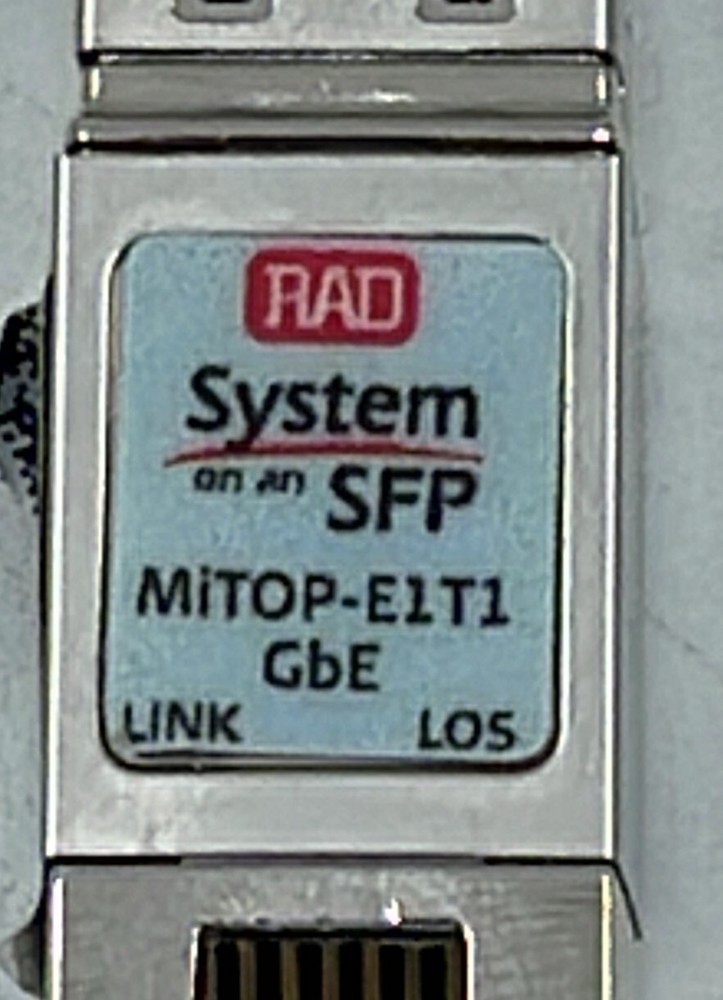 Telco systems RAD System on an SFP MiTOP-E1T1 GbE Remote Bridge Transceiver