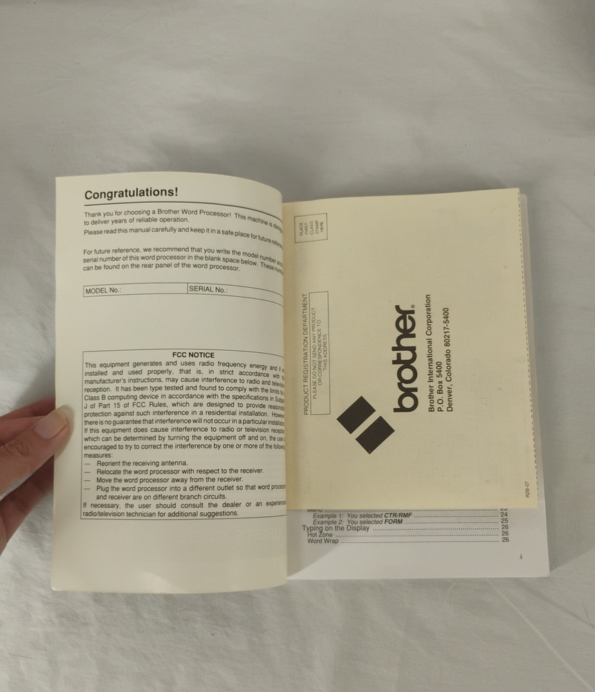 Brother WP-3400 Word Processor User's Guide (Manual Only )