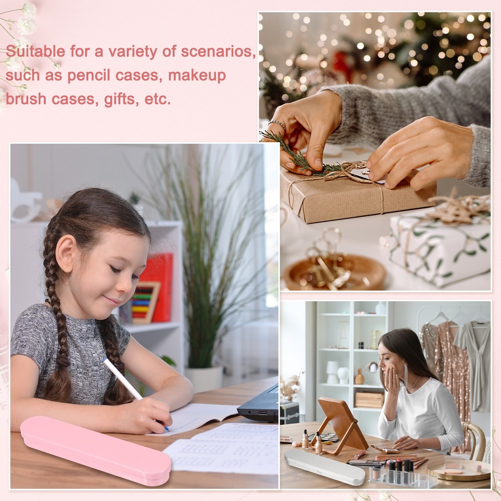 2Pcs Metal Rectangular Tinplate Tin Box with Lids, Silver