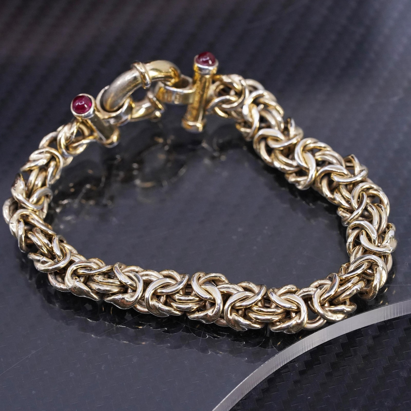 Italian Vermeil Gold Sterling Silver 925 Byzantine Bracelet