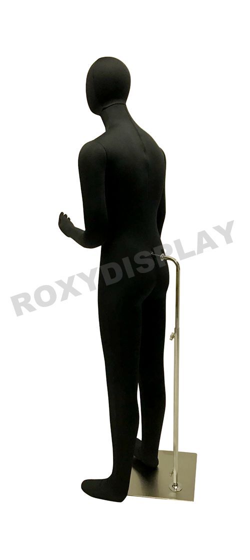 Male full body Poseable Mannequin Black jersey covered body form #JF-M02SOFTX