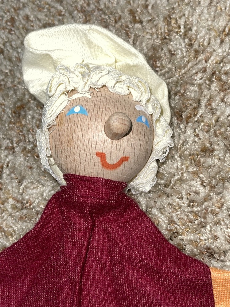 DREF German Hand Puppet Felt Body & Wooden Head