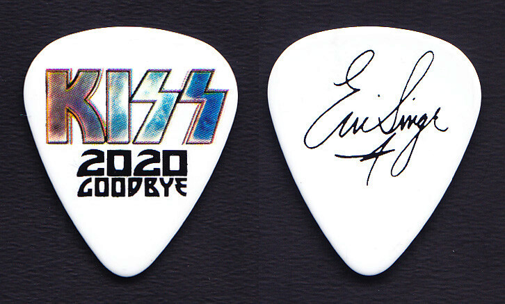 KISS Eric Singer Signature 2020 Goodbye White Guitar Pick - 2021 Dubai Concert