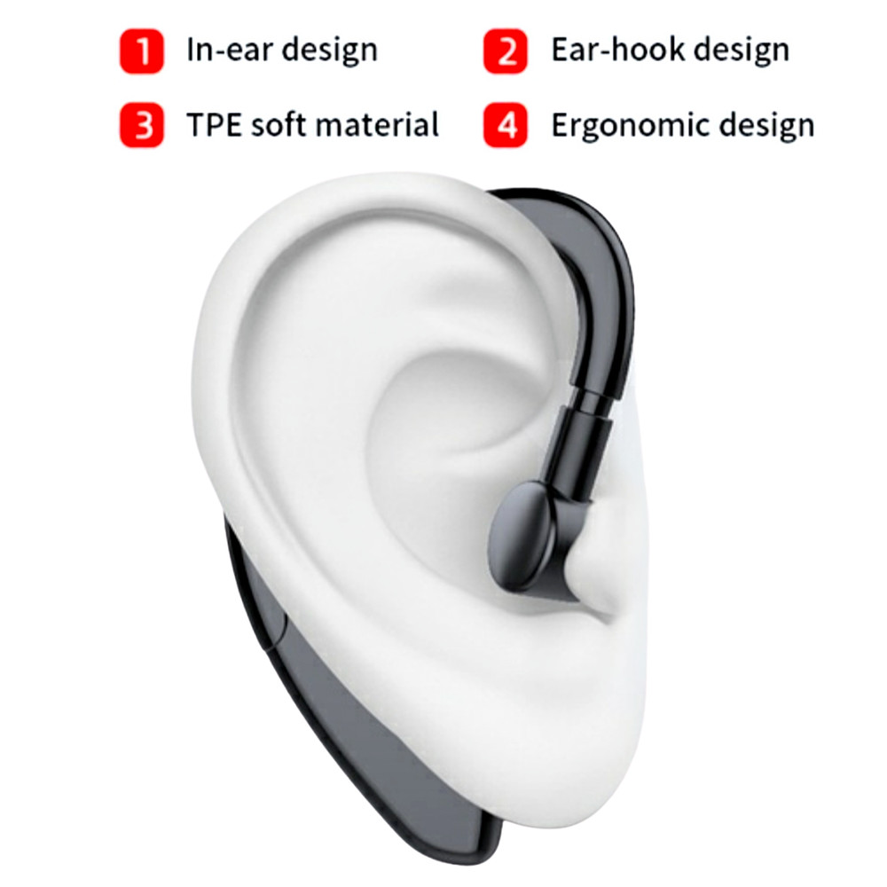 Bluetooth 5.2 Earpiece Wireless Headset Noise Cancelling Driving Trucker Earbuds