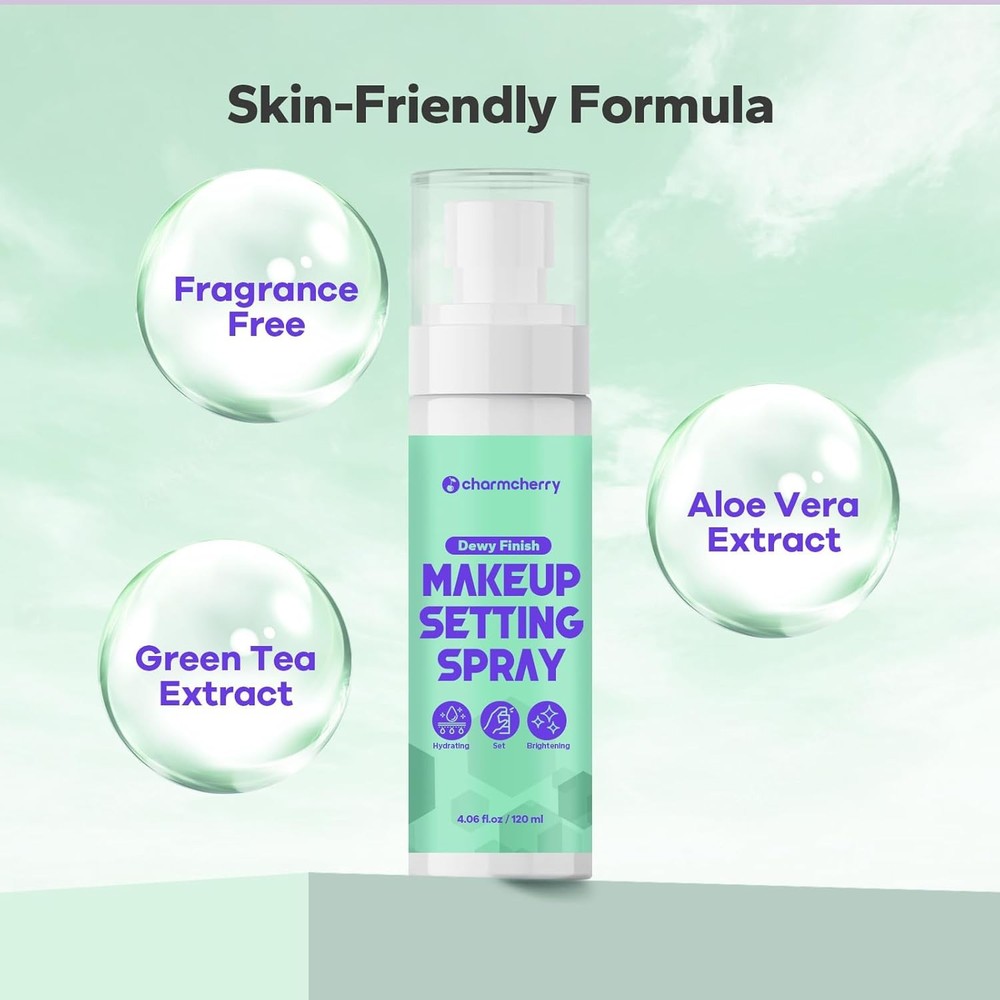 Makeup Setting Spray (4.06 Fl Oz), Dewy Finish Setting Spray for Makeup, Hydrati