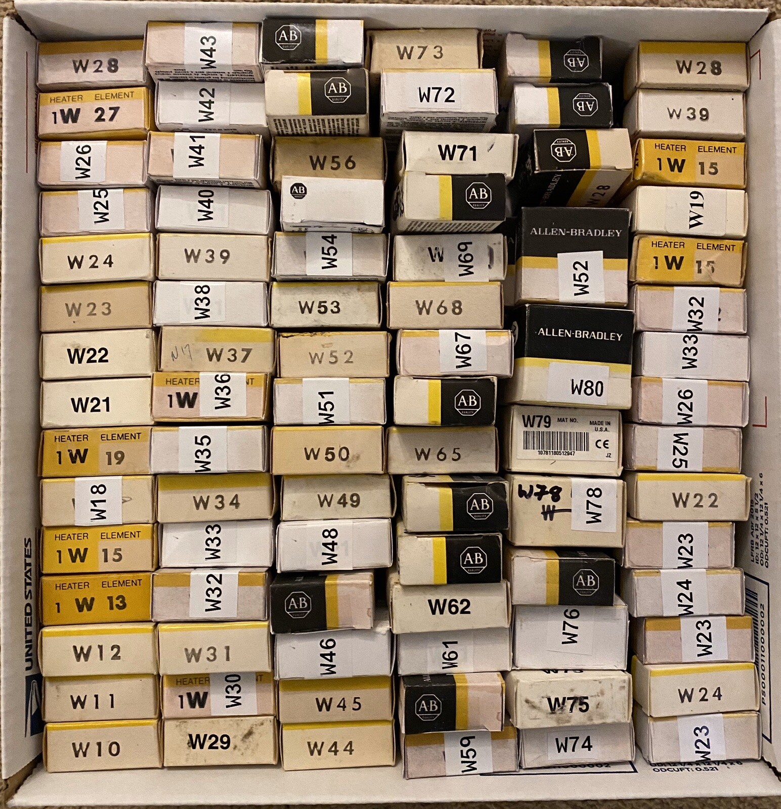 Allen Bradley Type W Thermal Overload Heater Elements, Sizes W10 - W85 !!