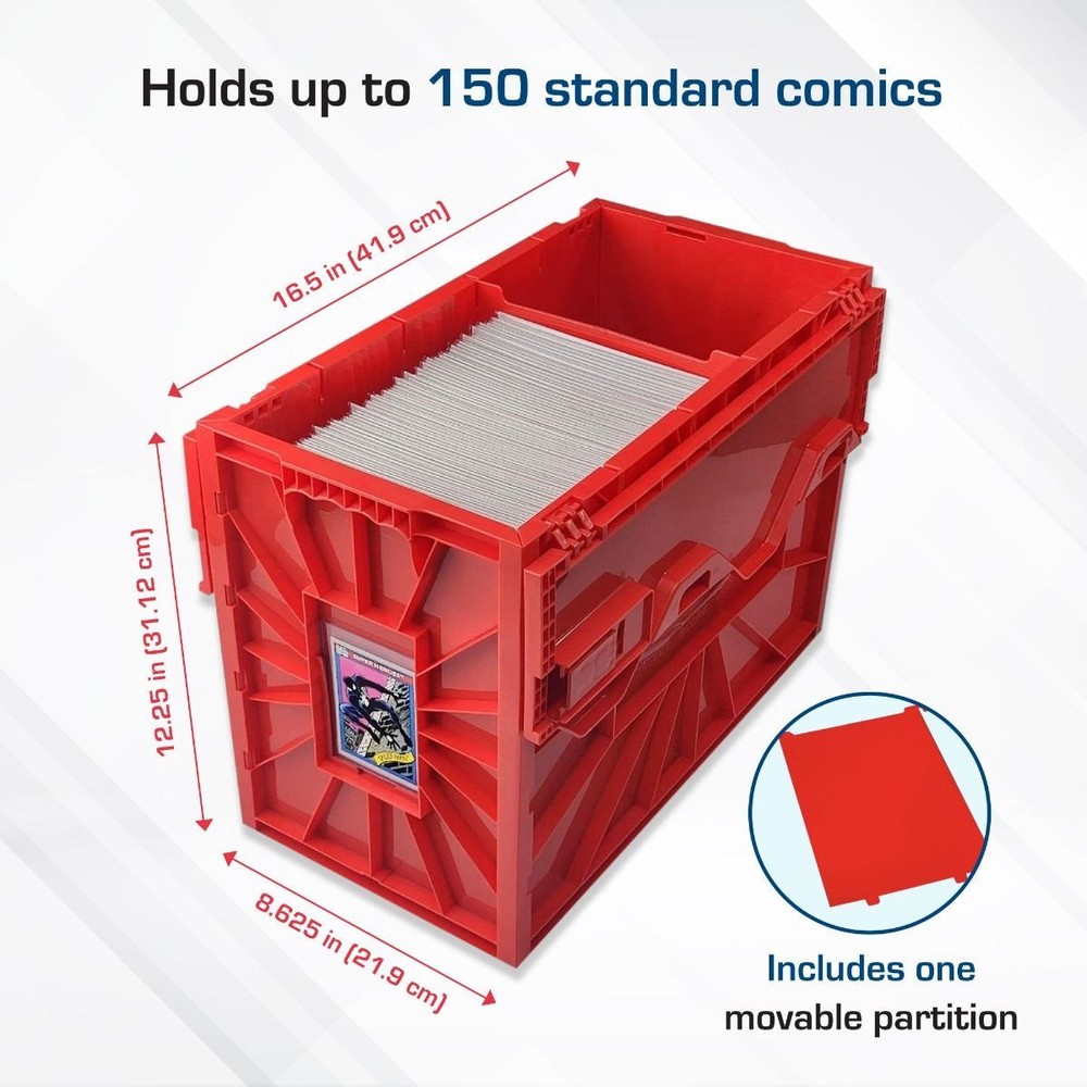 1 BCW Red Plastic Short Comic Book Bin