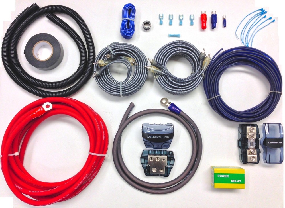 Complete CedarsLink 4 AWG High Quality Amplifier Installation Wire Cables Kit