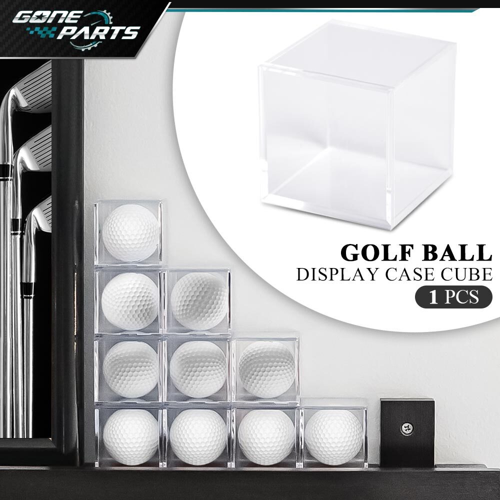 Golf Ball Display Plastic Clear Case Cube Square Stackable Holder Autograph