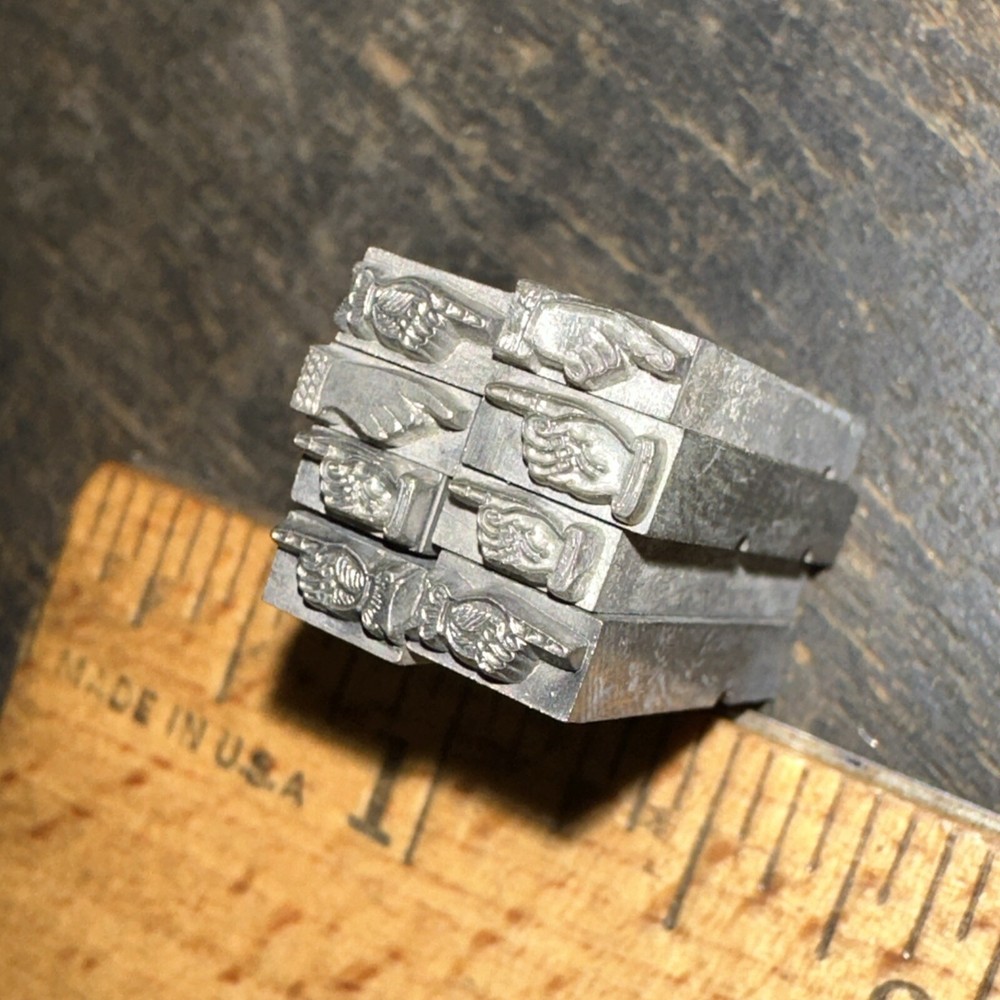 Print Blocks “ 8 Fingers Pointing “ Small Dingbats!