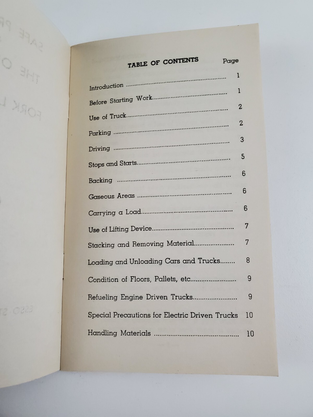 1950 Esso Standard Oil Safe Practices Lift Trucks Safety Booklet Vintage