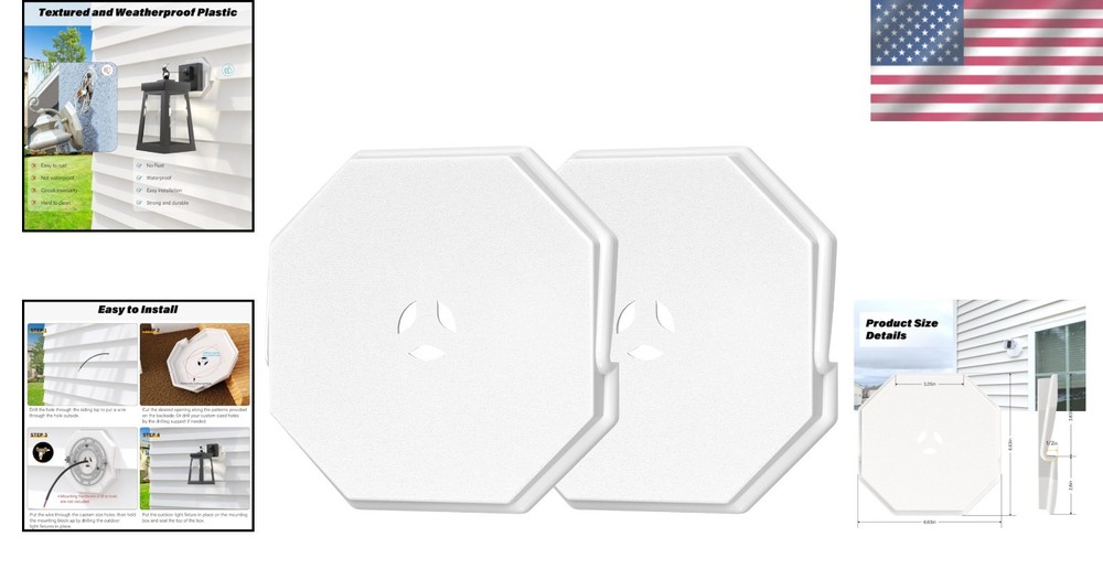 Easy Install Vinyl Siding Mounting Block, 2 Pack