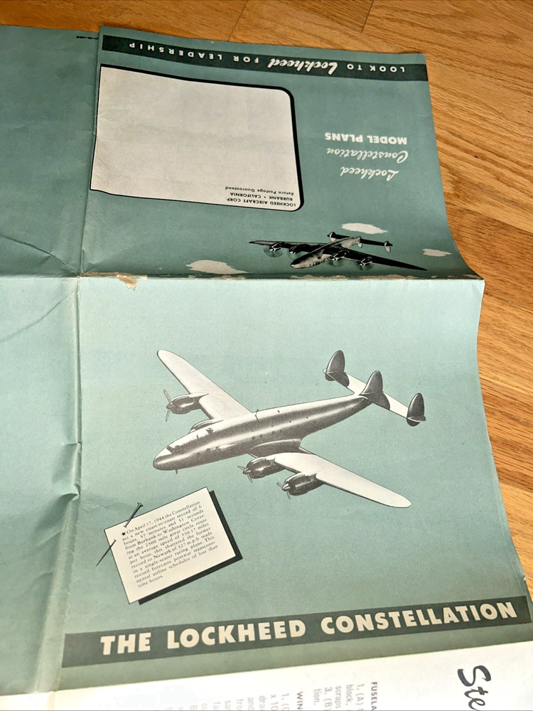 1944 LOCKHEED CONSTELLATION MODEL PLANS