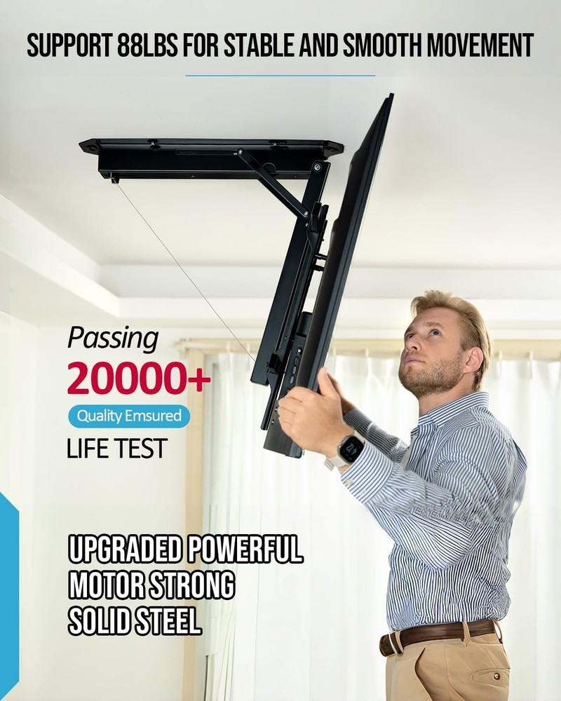 Electric Ceiling TV Mount with Remote - Motorized