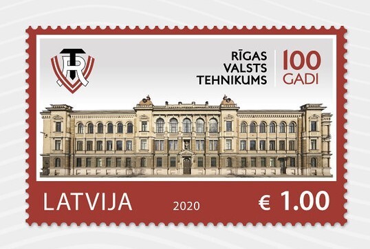 Stamp sheet of LATVIA 2020 - Riga State Technical School 100