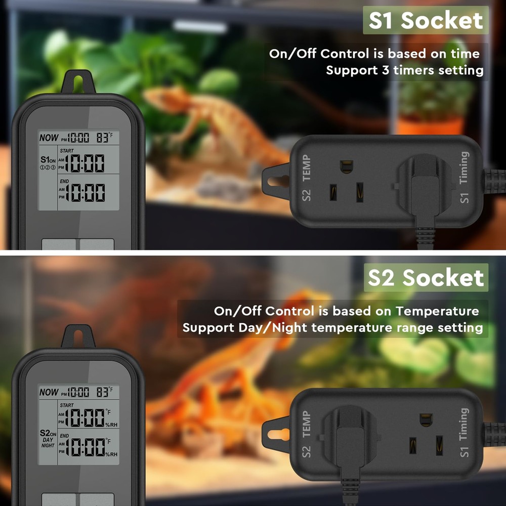 REPTITRIP Reptile Thermostat, Light Timer for Temperature and Lighting Control