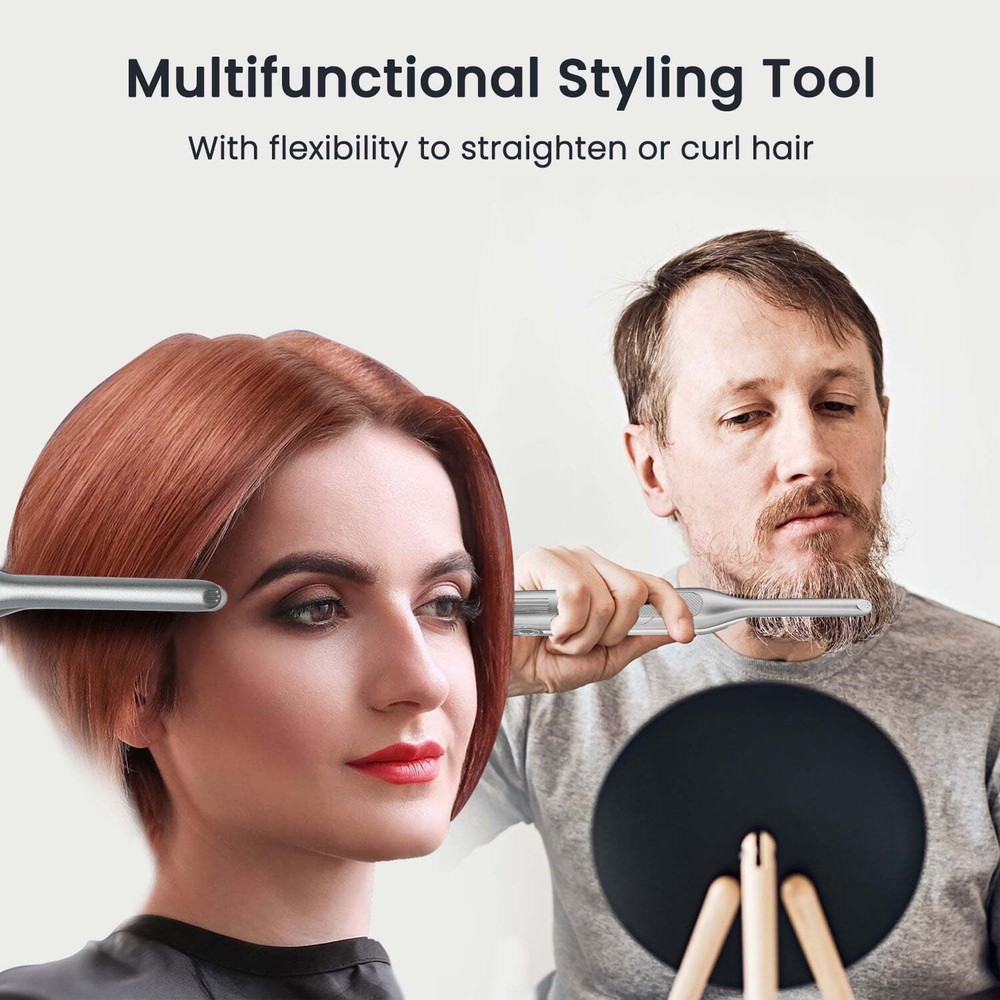KIPOZI 0.3" Mini Small Pencil Flat Iron Curling Straightener for Pixie Cut Bangs