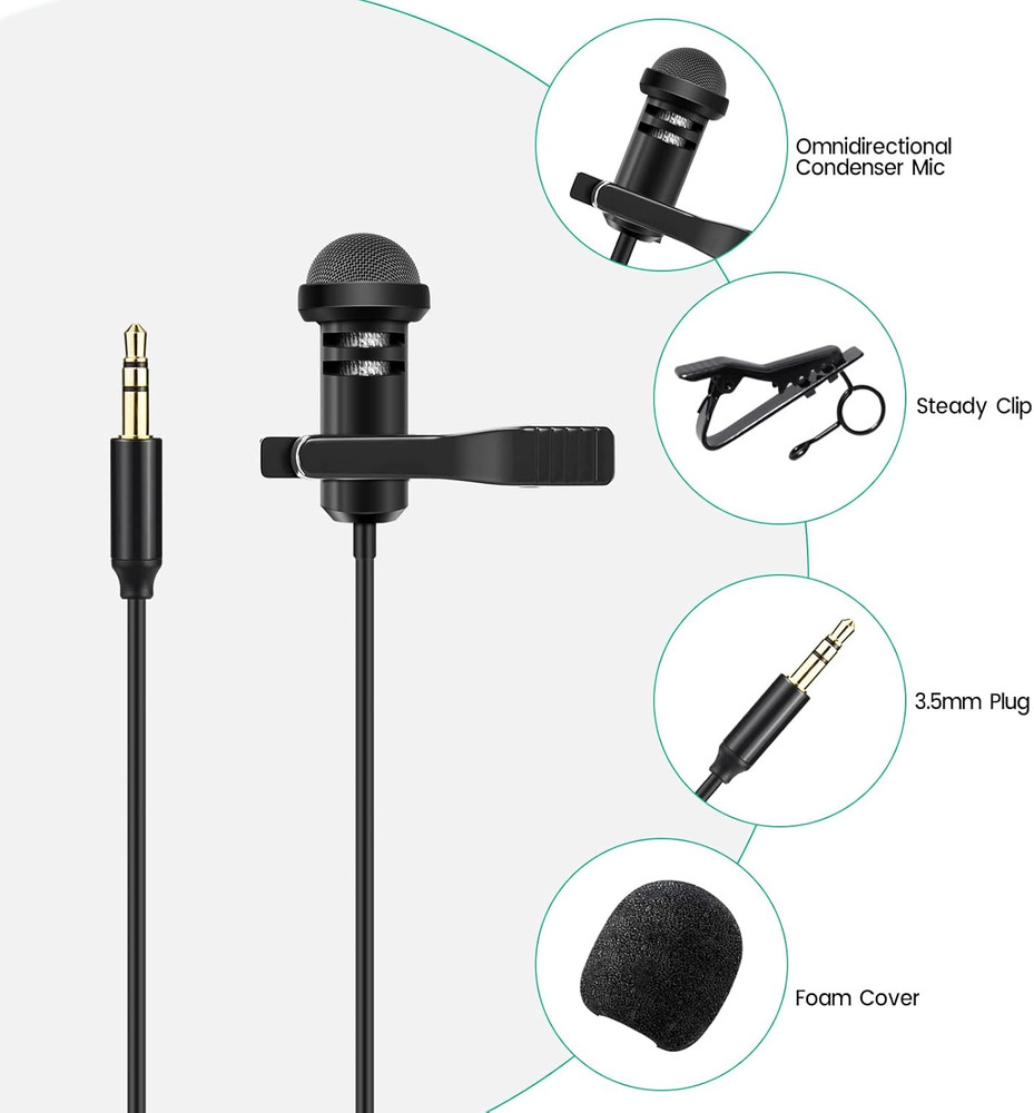 2 Pack Lavalier Microphone for DJI Mic 2 & Rode Wireless GO 2 Transmitters